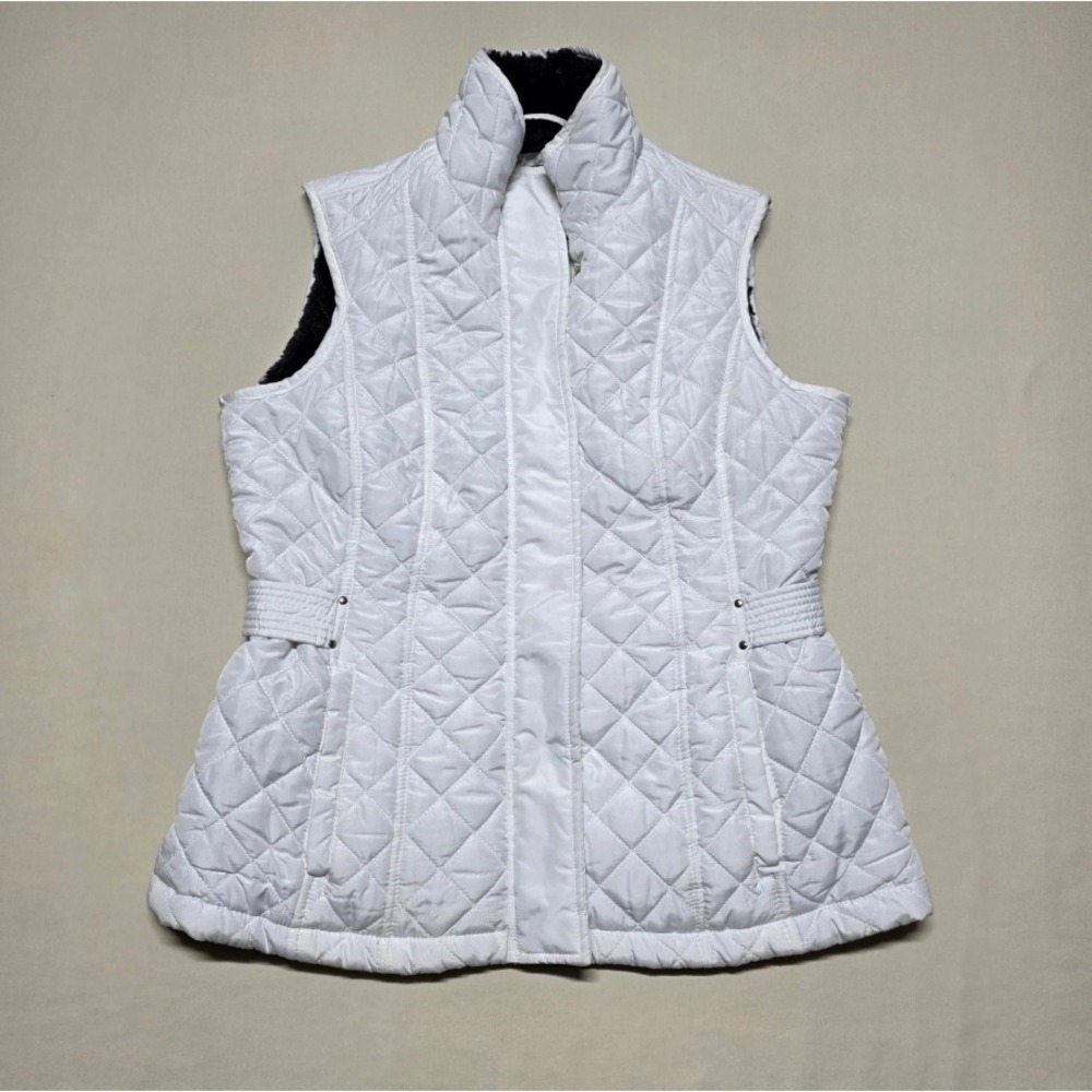 Weatherproof Women Quilted Vest Medium Fleece Lined Full Zip Puffer Casual Vest